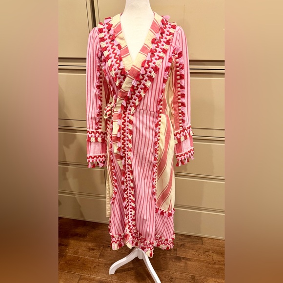 Dodo Bar Or - Pink & Red Tassel Striped Dress - Size: S - Picture 5 of 12